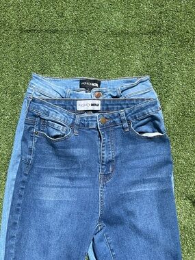 Fashion Nova Two-Pack High-Rise Jeans in Light and Medium Blue Denim